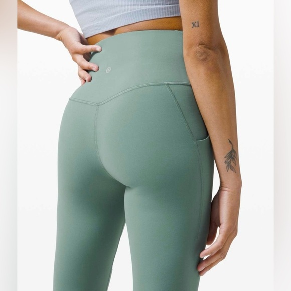 Lululemon Align High Rise Pant Pockets 25” Tidewater Teal Green Siz 2 Leggings - Picture 2 of 8